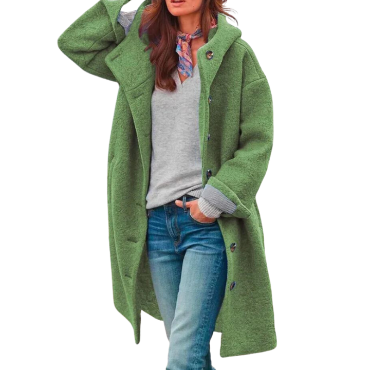 Lune London | Autumn Coat - Lightweight Warm - Cotton Blend - Elegant Fit Button Closure