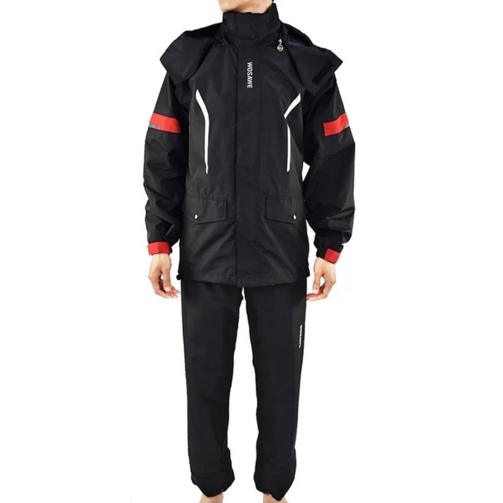 Lune London | Men's Waterproof Motorcycle Rain Jacket - Reflective Black/Green S-2XL