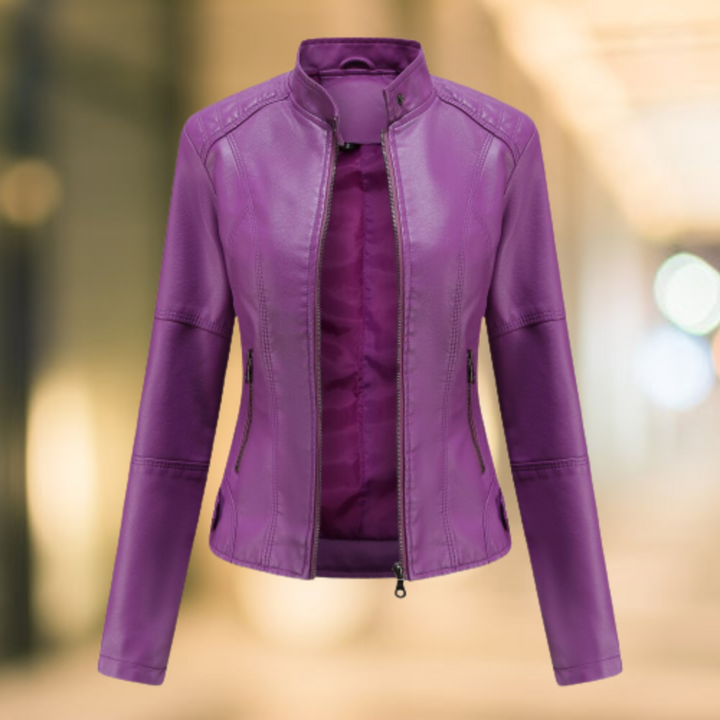 Lune London | Elegant and Stylish Leather Jacket with Stand-Up Collar
