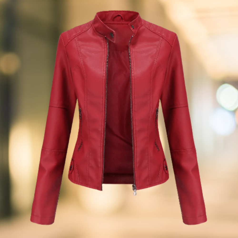 Lune London | Elegant and Stylish Leather Jacket with Stand-Up Collar