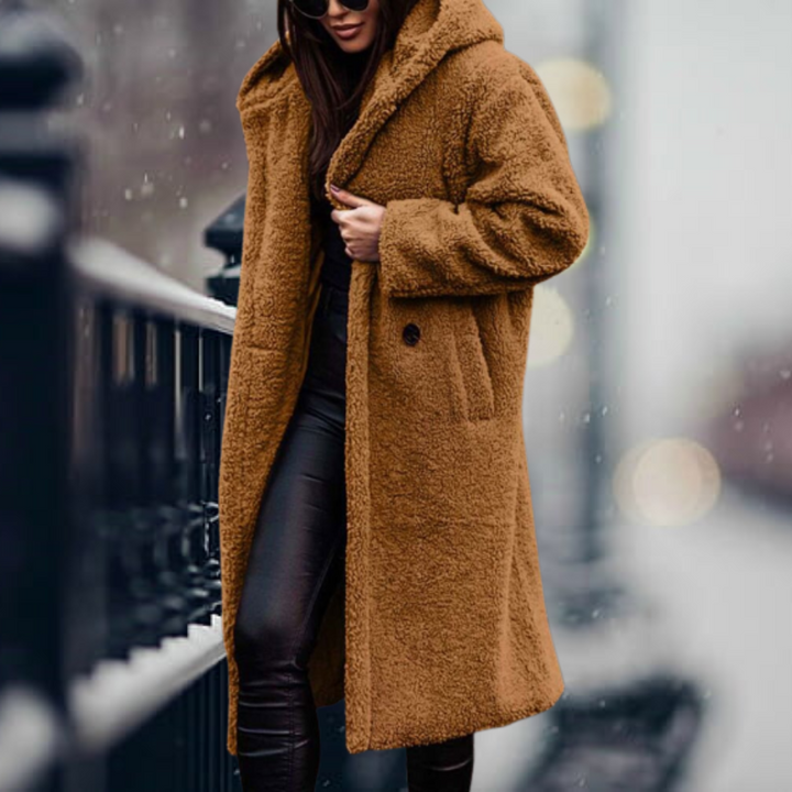 Lune London | Teddy jacket - Long soft fleece - Casual cut - With hood Warm comfort