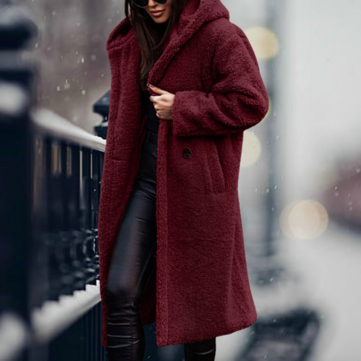 Lune London | Teddy jacket - Long soft fleece - Casual cut - With hood Warm comfort