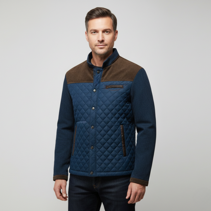 Lune London | Jacket - Quilted design - Regular fit - Suede elements - High collar