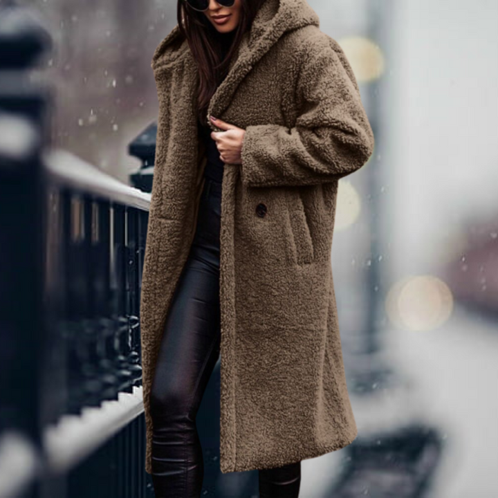 Lune London | Teddy jacket - Long soft fleece - Casual cut - With hood Warm comfort
