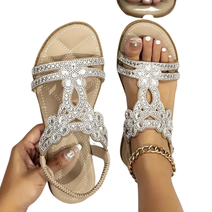 Lune London | Flat Sandals - Chic - Elastic Ankle Strap