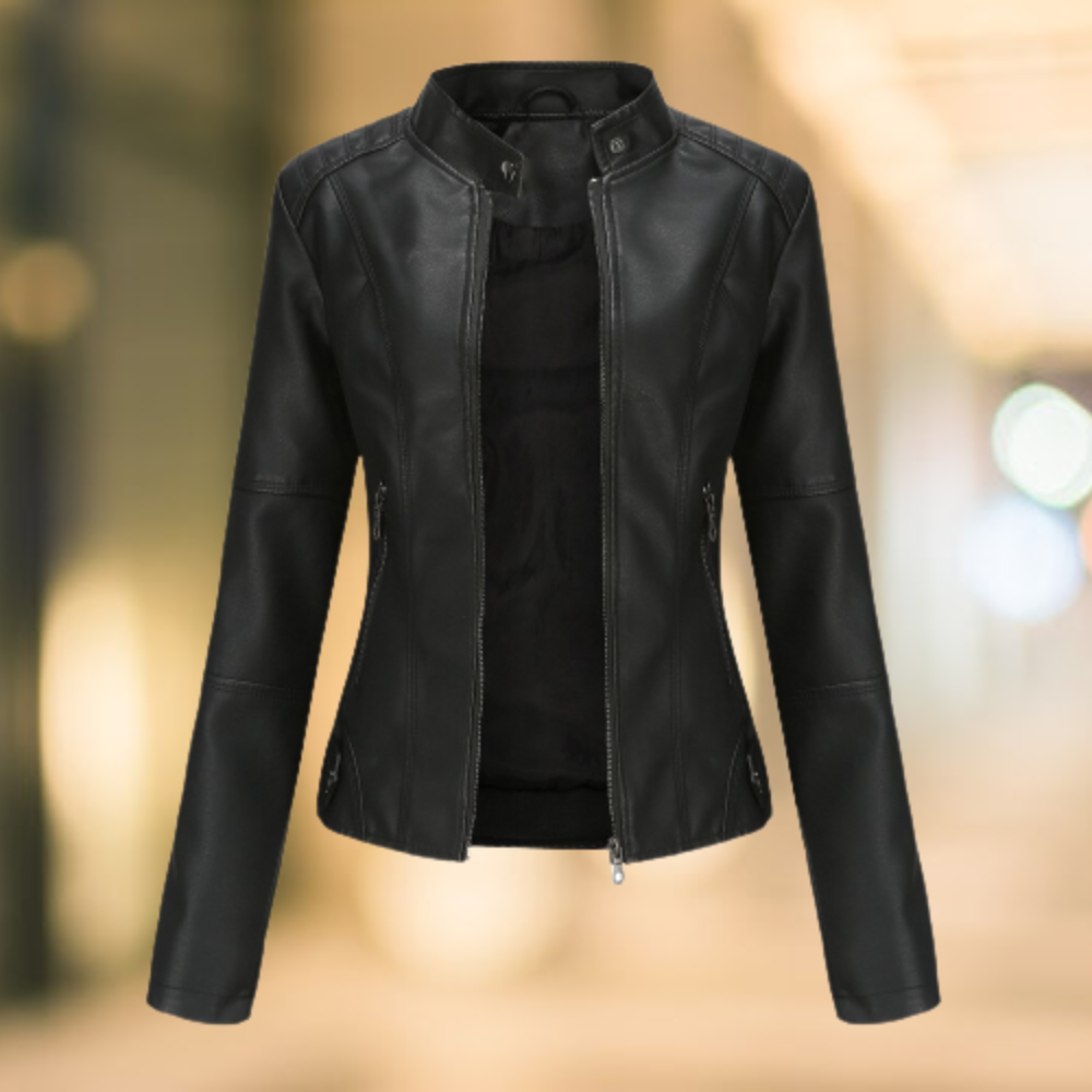 Lune London | Elegant and Stylish Leather Jacket with Stand-Up Collar