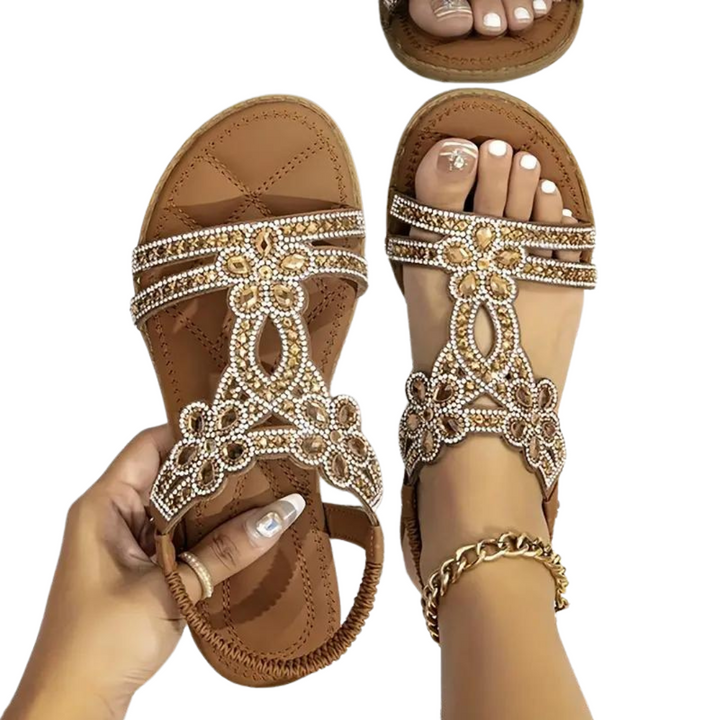 Lune London | Flat Sandals - Chic - Elastic Ankle Strap