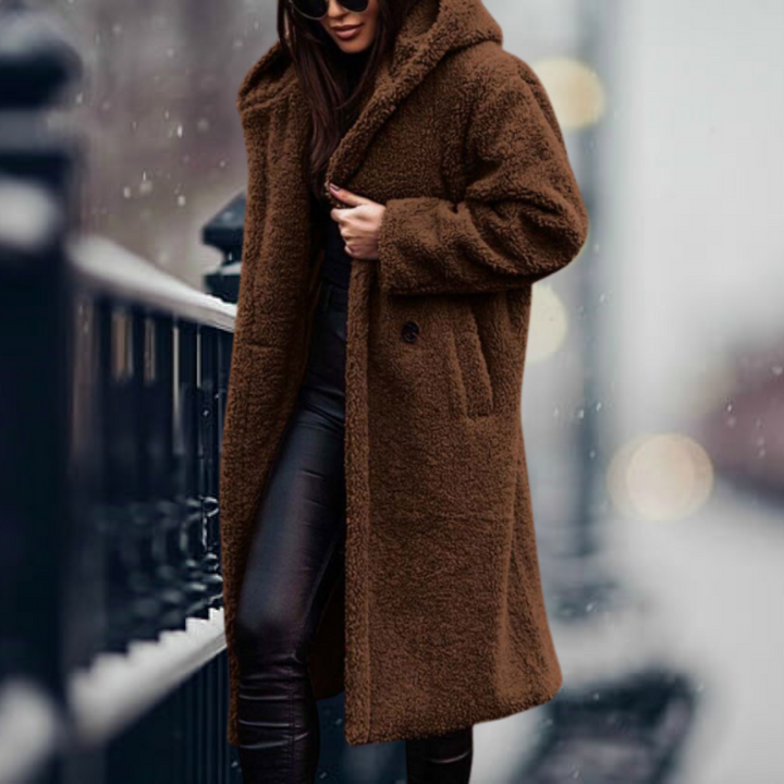 Lune London | Teddy jacket - Long soft fleece - Casual cut - With hood Warm comfort
