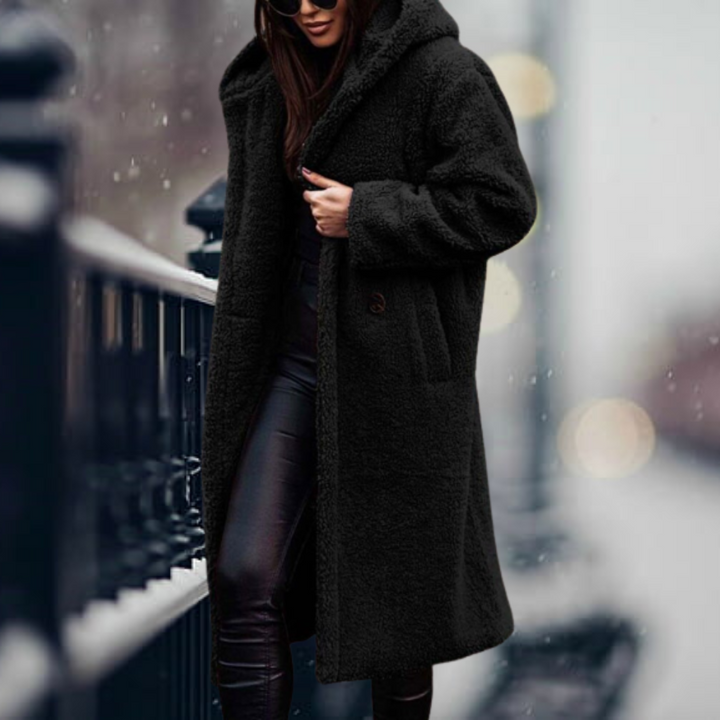 Lune London | Teddy jacket - Long soft fleece - Casual cut - With hood Warm comfort