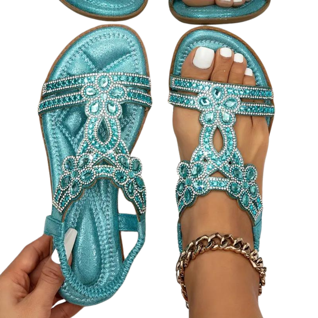 Lune London | Flat Sandals - Chic - Elastic Ankle Strap