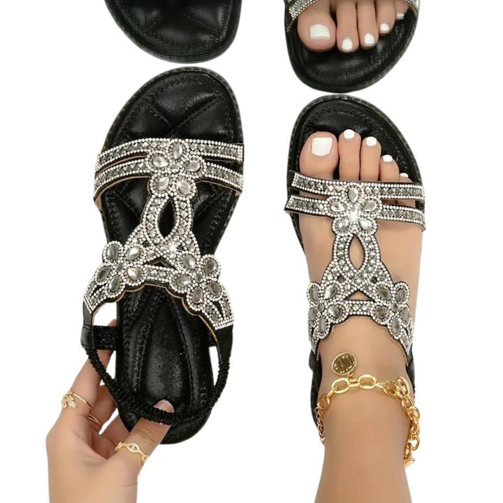 Lune London | Flat Sandals - Chic - Elastic Ankle Strap