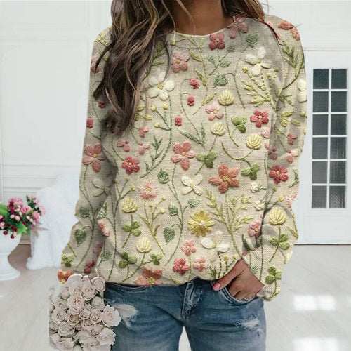Lune London | Comfortable Knitted Women's Sweater with Floral Pattern