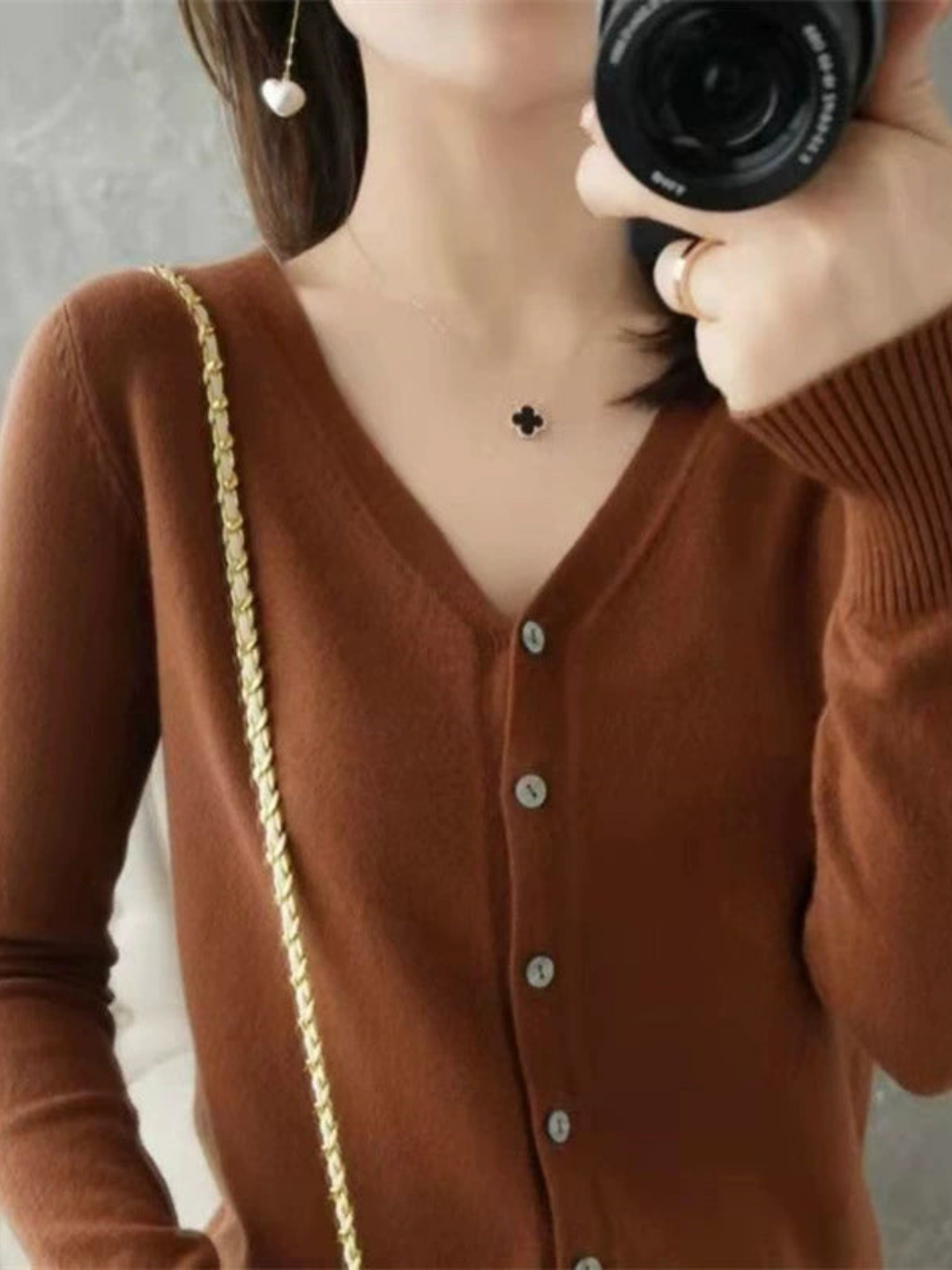 Lune London | V-neck Cardigan for Women - Loose Fit