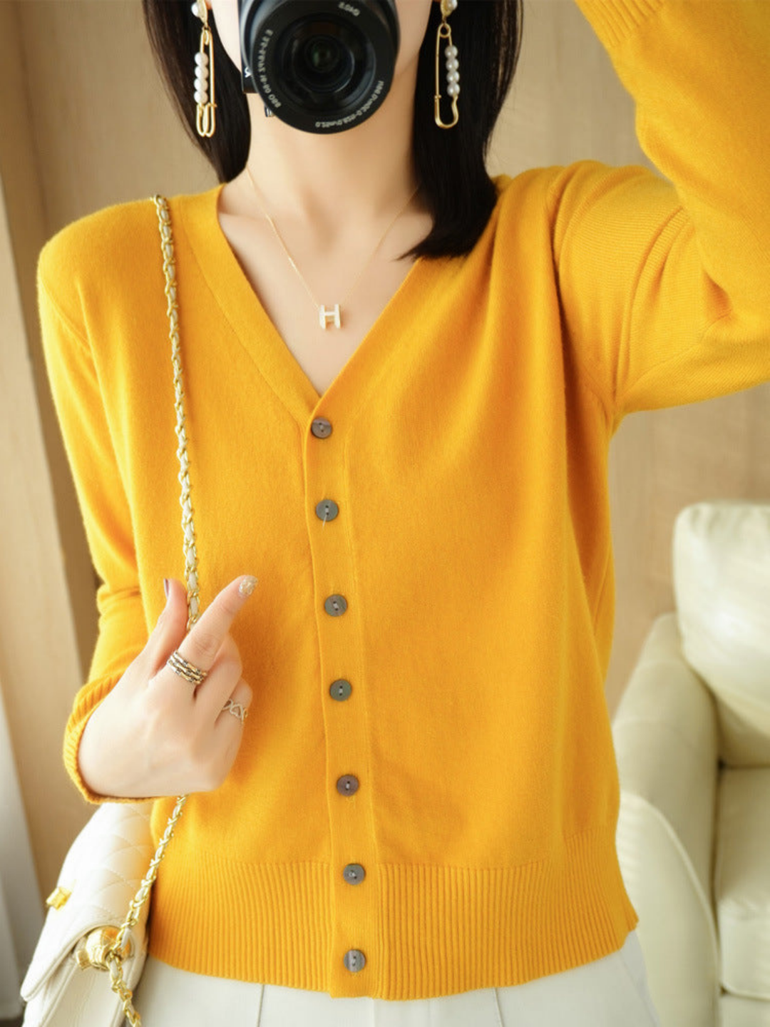 Lune London | V-neck Cardigan for Women - Loose Fit