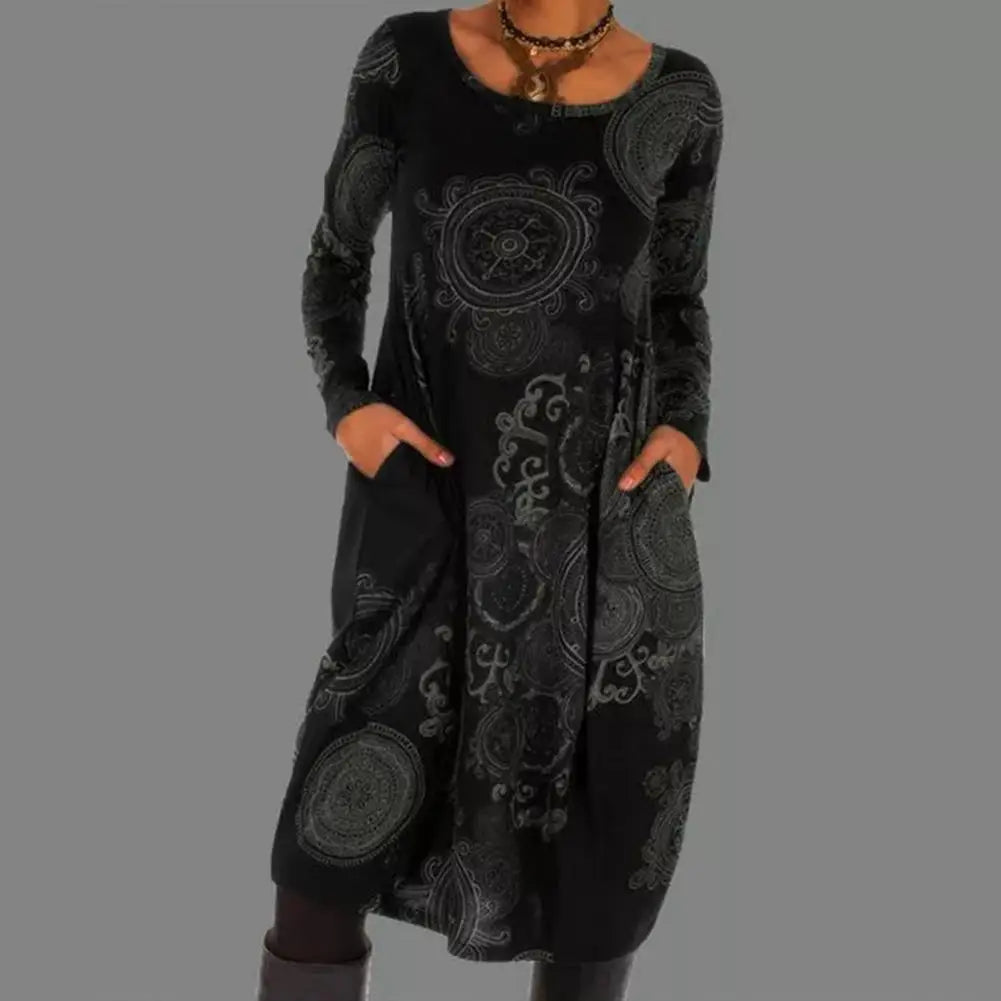 Lune London | Bohemian-Style Dress with Round Neck for Women