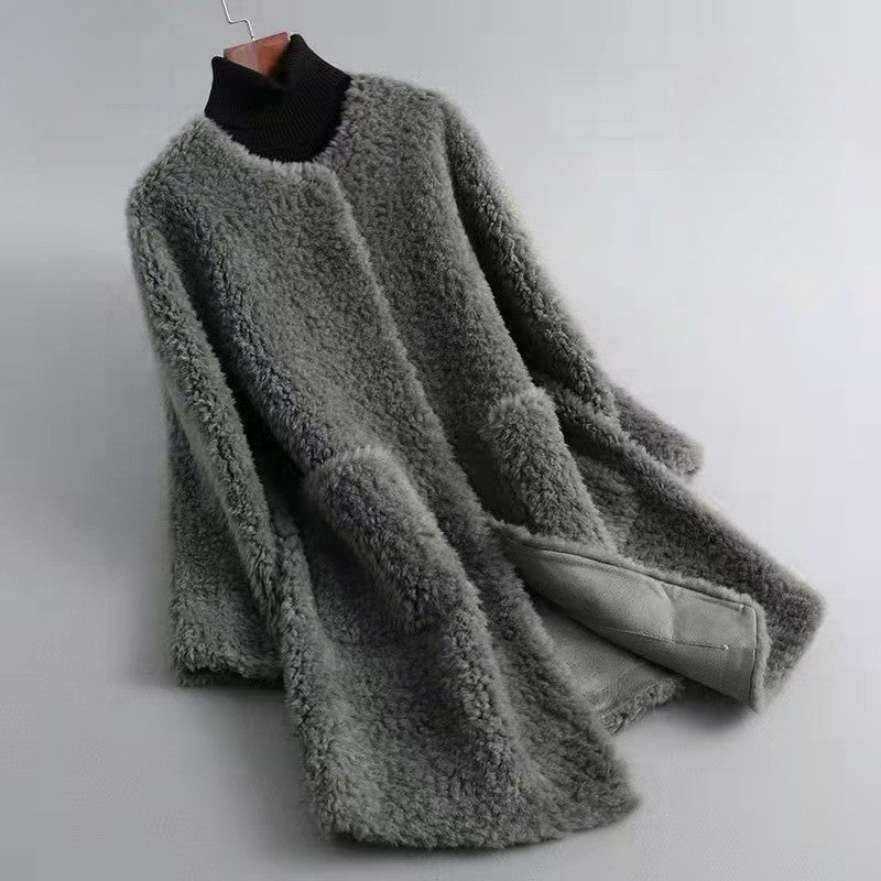 Lune London | Wool Blend Relaxed Fit Coat - With Patch Pockets Open Front Coat