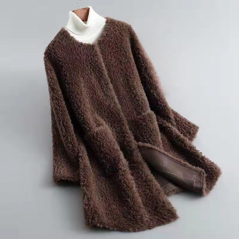 Lune London | Wool Blend Relaxed Fit Coat - With Patch Pockets Open Front Coat