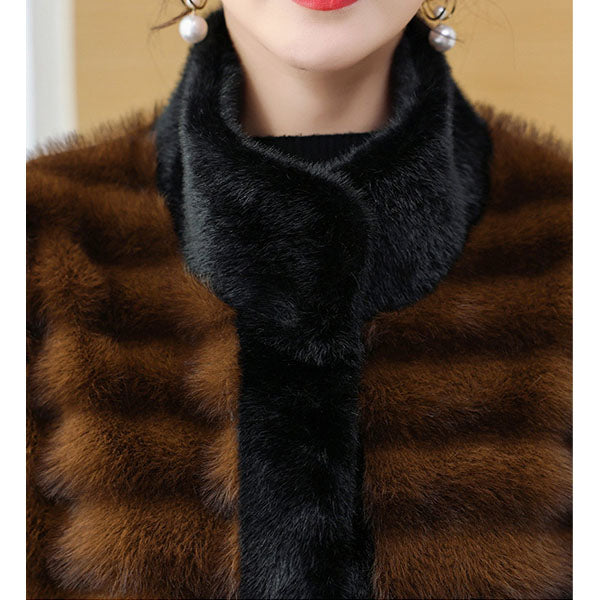 Lune London | Relaxed Fit Coat - Stand-up Collar Coat with Banded Fur Trim