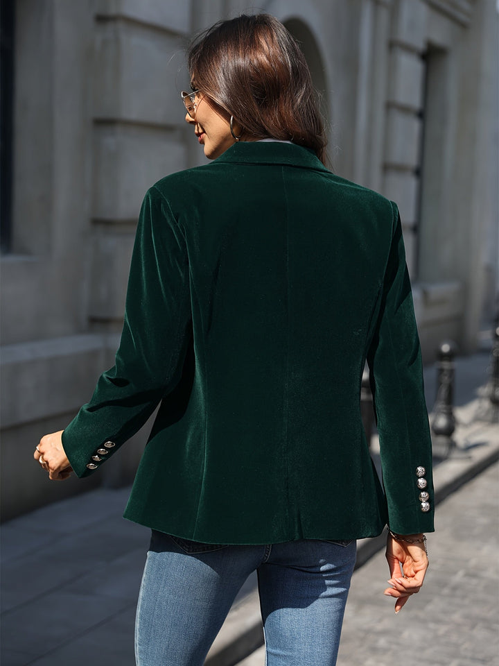 Lune London | Velvet Blazer for Women - Tailored Fit, Golden Button Accents