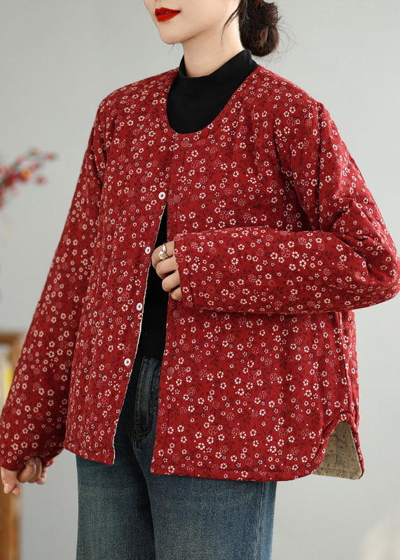 Lune London | Thick coat with printed buttons, round collar
