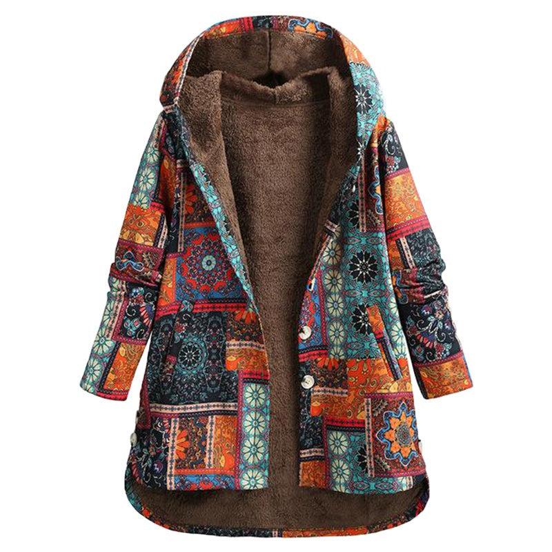 Lune London | Hooded jacket with floral pattern