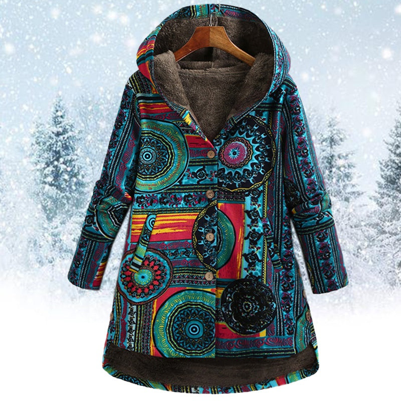 Lune London | Bohemian winter coat with floral print