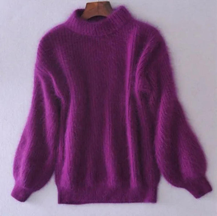Lune London | Pull en angora - Pull décontracté en tricot pour femmes