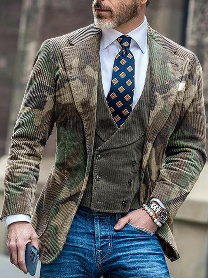 Lune London | Vintage Camouflage Blazer Jacket for Men - Casual Fit