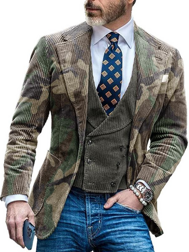 Lune London | Vintage Camouflage Blazer Jacket for Men - Casual Fit