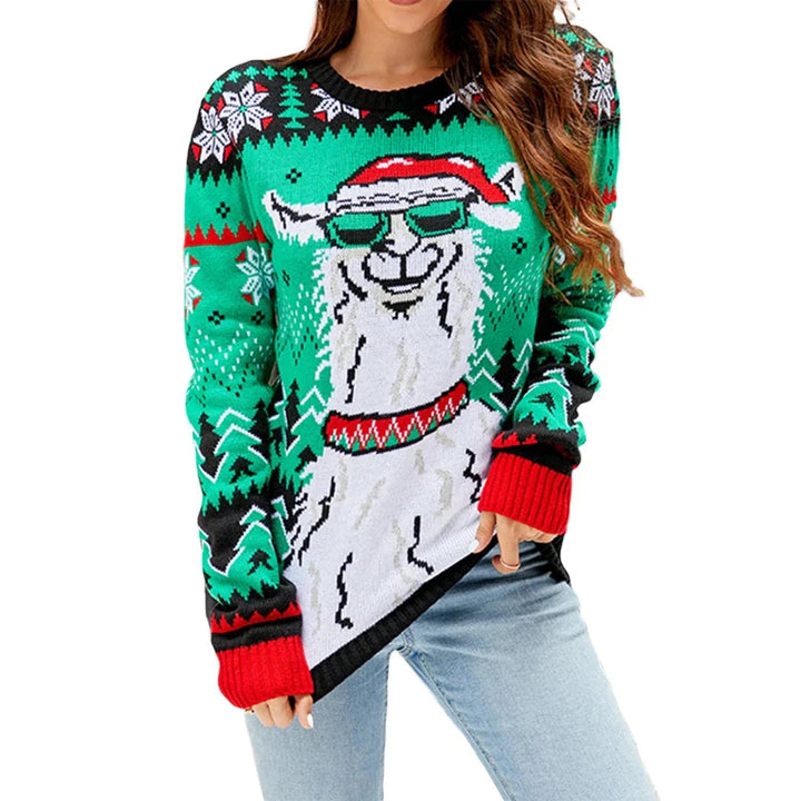 Lune London | Women's Faux Christmas Sweater - Long Sleeve Knitted