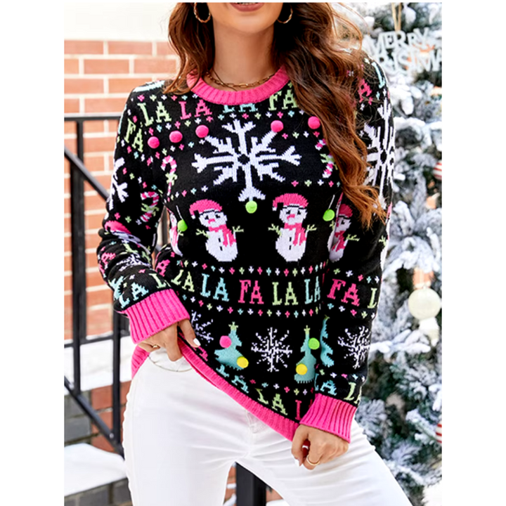 Lune London | Women's Faux Christmas Sweater - Long Sleeve Knitted