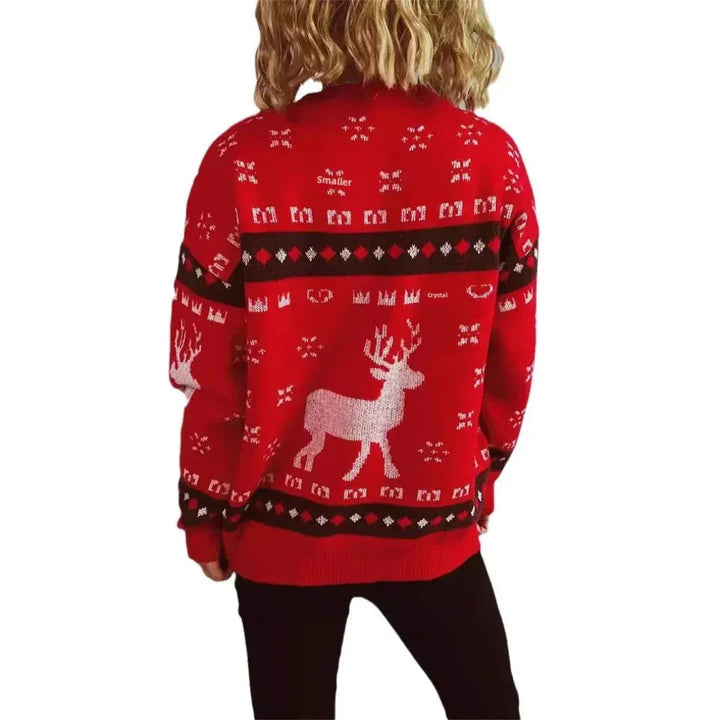 Lune London | Faux Christmas Sweater for Women - Knitted Sweater with Reindeer