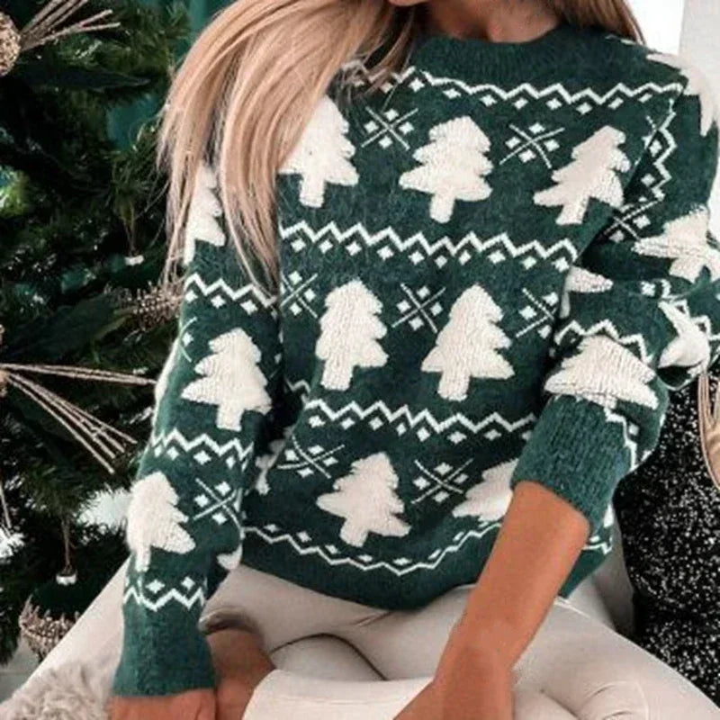 Lune London | Women's sweater with 3D print of Santa Claus - Soft and warm knitted sweater for the holidays