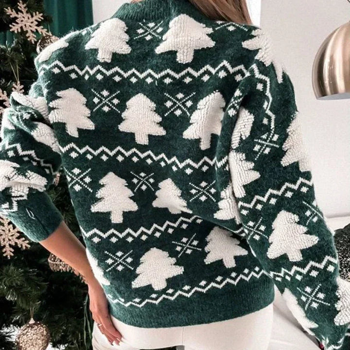 Lune London | Women's sweater with 3D print of Santa Claus - Soft and warm knitted sweater for the holidays