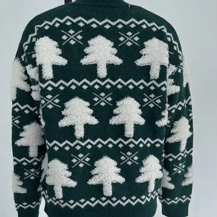 Lune London | Women's sweater with 3D print of Santa Claus - Soft and warm knitted sweater for the holidays