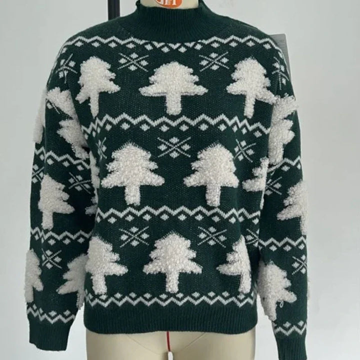 Lune London | Women's sweater with 3D print of Santa Claus - Soft and warm knitted sweater for the holidays