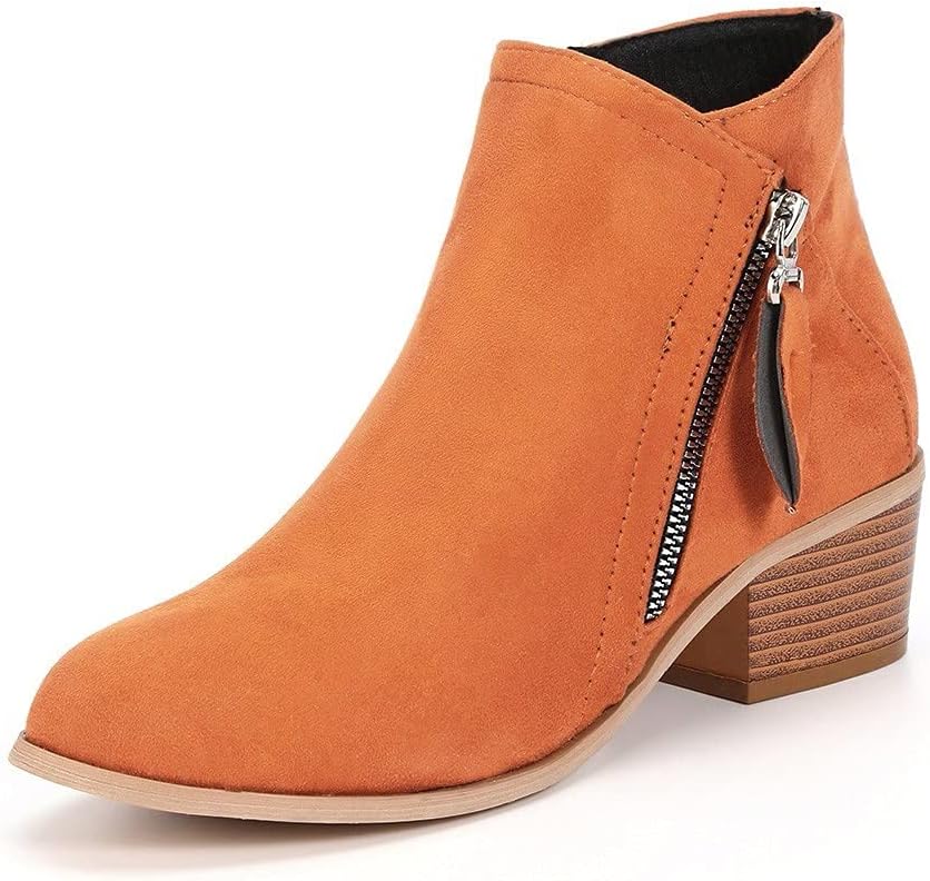 Lune London | Ankle boots - Suede - Low block heel - Round toe - Zipper closure
