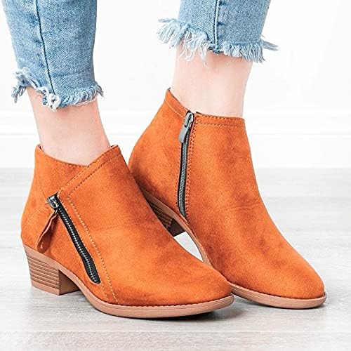 Lune London | Ankle boots - Suede - Low block heel - Round toe - Zipper closure
