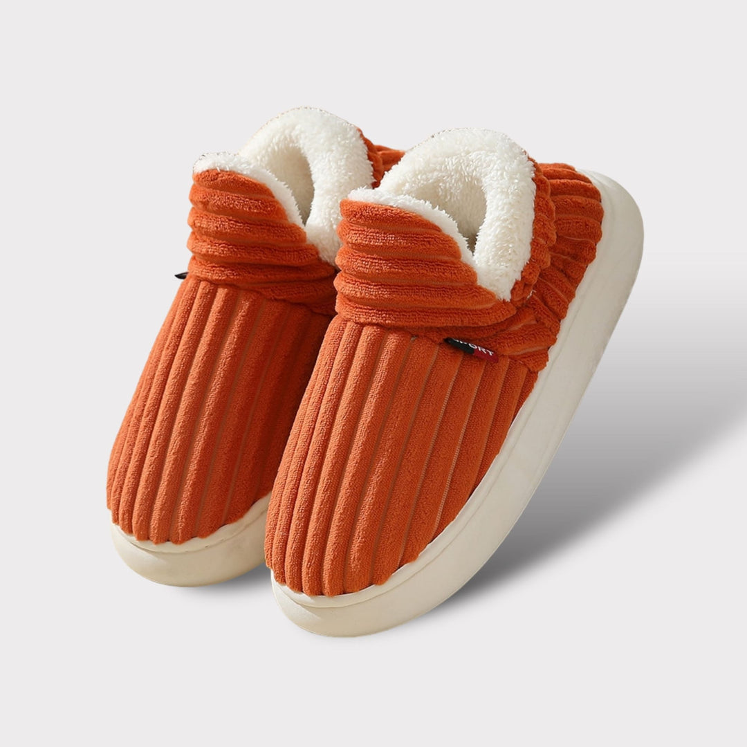 Warme orange hausschuhe