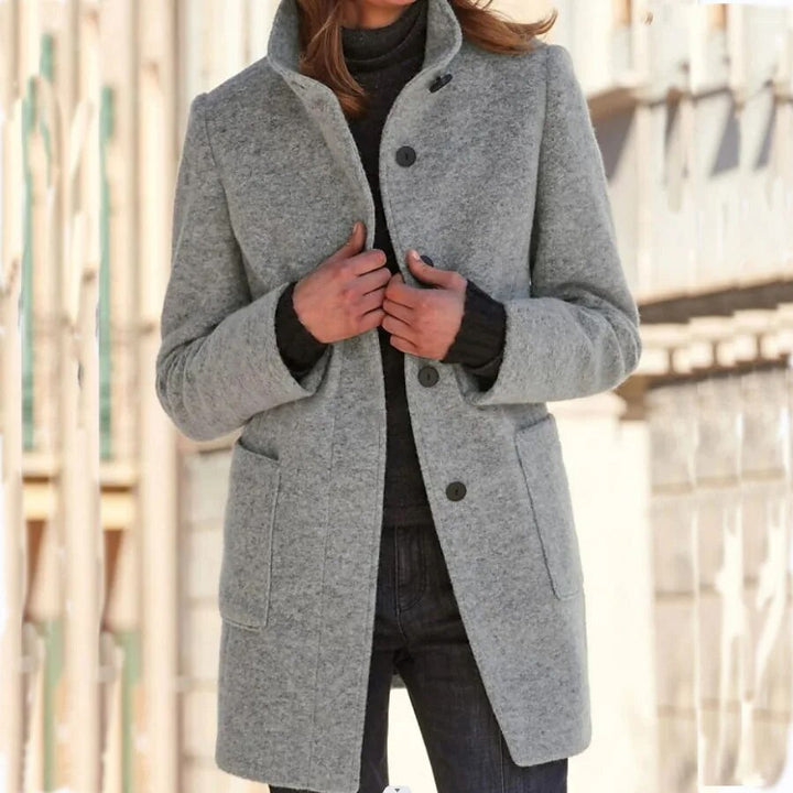 Lune London | Coat - Wool - Tailored Fit - High Collar - Mid-Length - Elegant Look