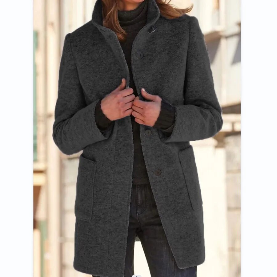 Lune London | Coat - Wool - Tailored Fit - High Collar - Mid-Length - Elegant Look