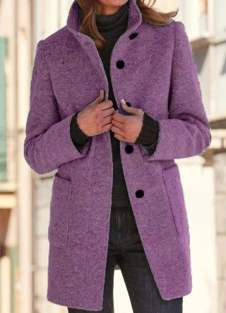Lune London | Coat - Wool - Tailored Fit - High Collar - Mid-Length - Elegant Look