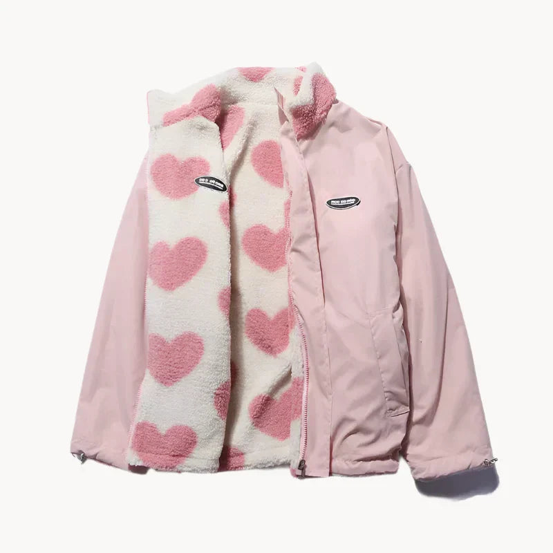Lune London | double-sided women's coat with heart design