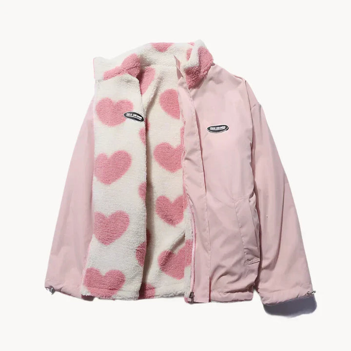 Lune London | double-sided women's coat with heart design