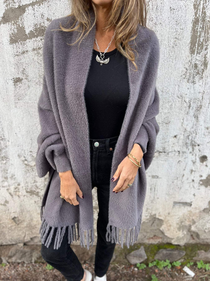 Lune London | Women's fringe jacket - Long jacket for women winter