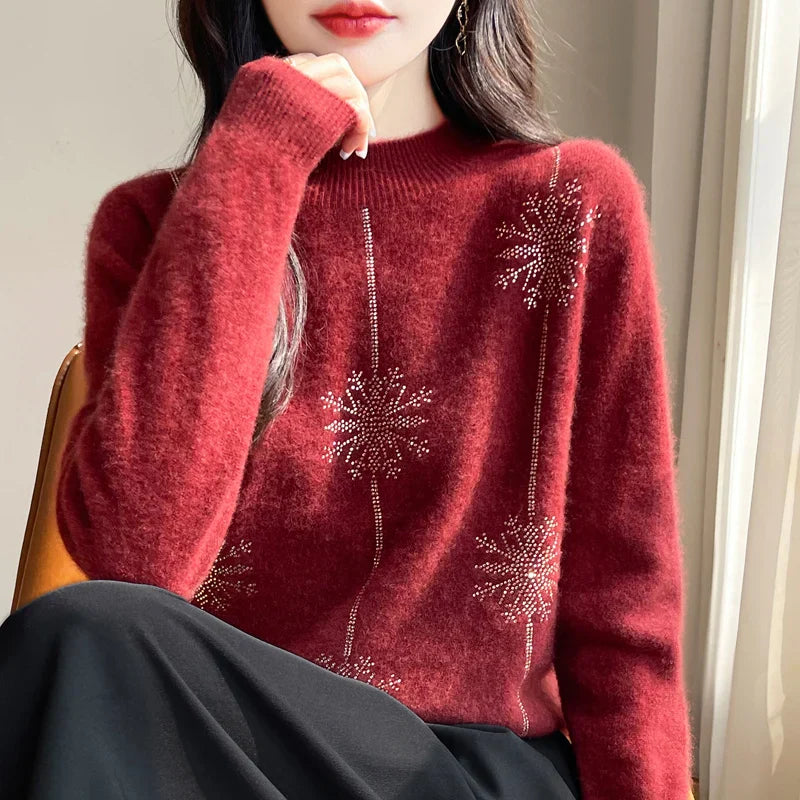 Lune London | Women's sweater - Soft knit sweater with high neck & warm comfort for winter