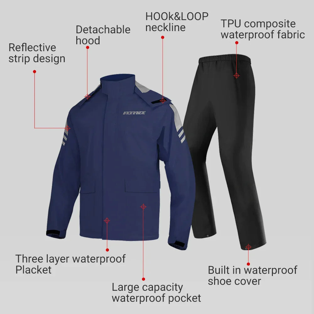 Lune London | Ergonomic Waterproof Motorcycle Rain Jacket - Unisex Windbreaker
