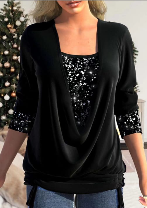 Lune London | Women's Blouse Long Sleeve & Sequins Elegant & Comfortable Fit