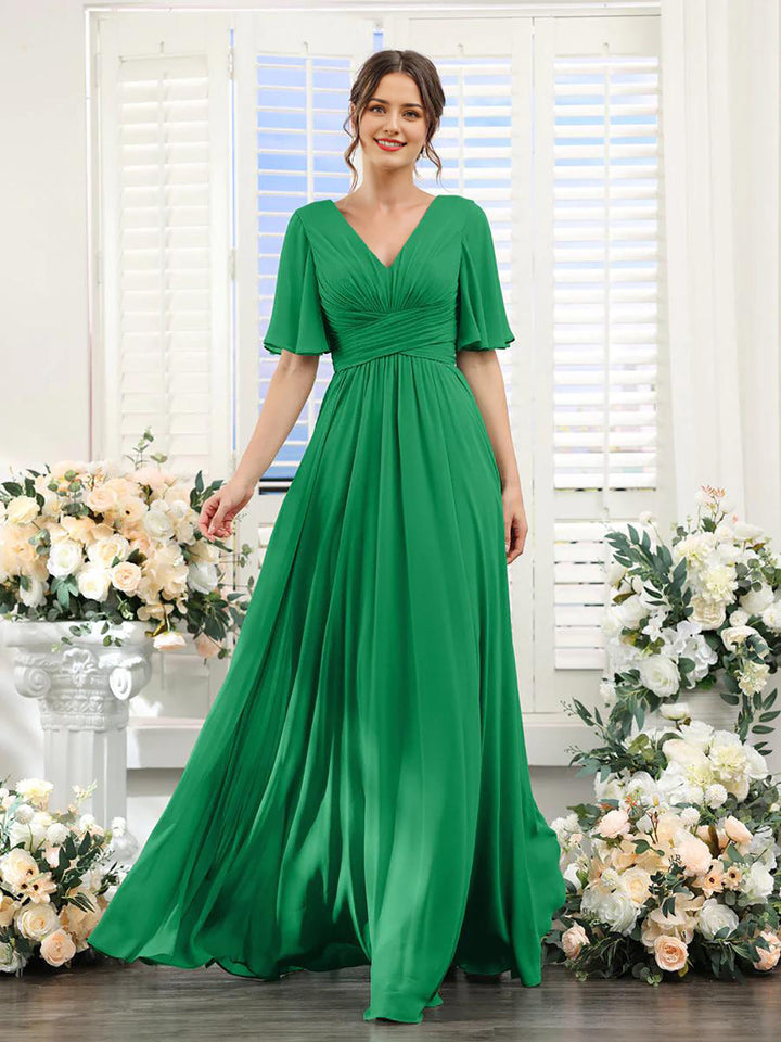 Lune London | Flowing V neck Chiffon Dress for Women