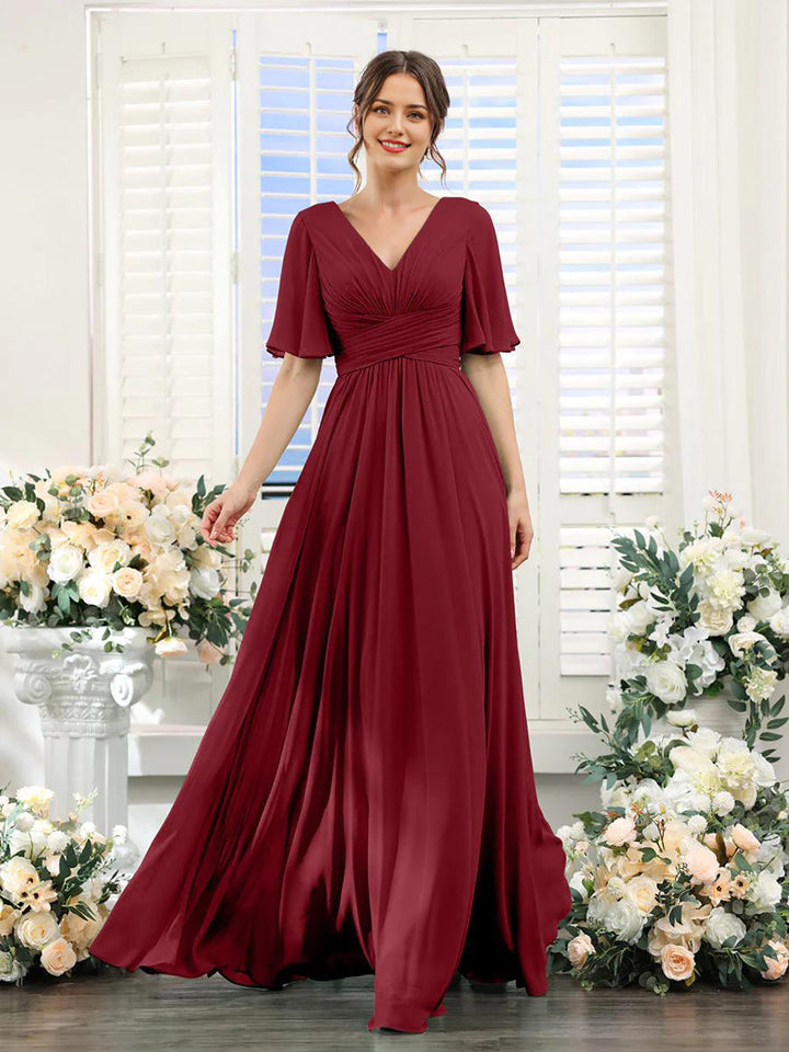 Lune London | Flowing V neck Chiffon Dress for Women